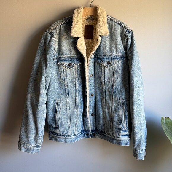 GAP Other - GAP Thick Sherpa Lined Denim Winter Jacket Size Large